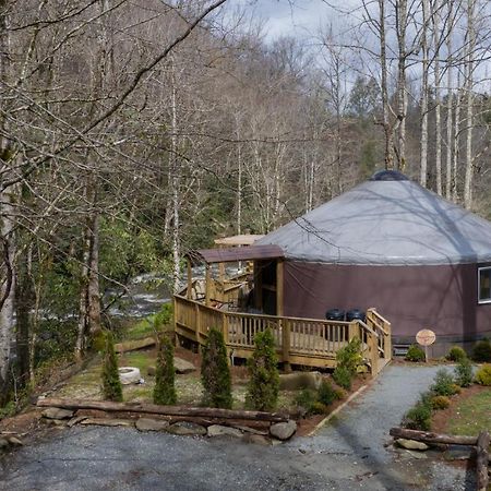 Tranquil Haven Luxy Yurt - Creekside Glamping With Private Hot Tub Villa Topton Kültér fotó
