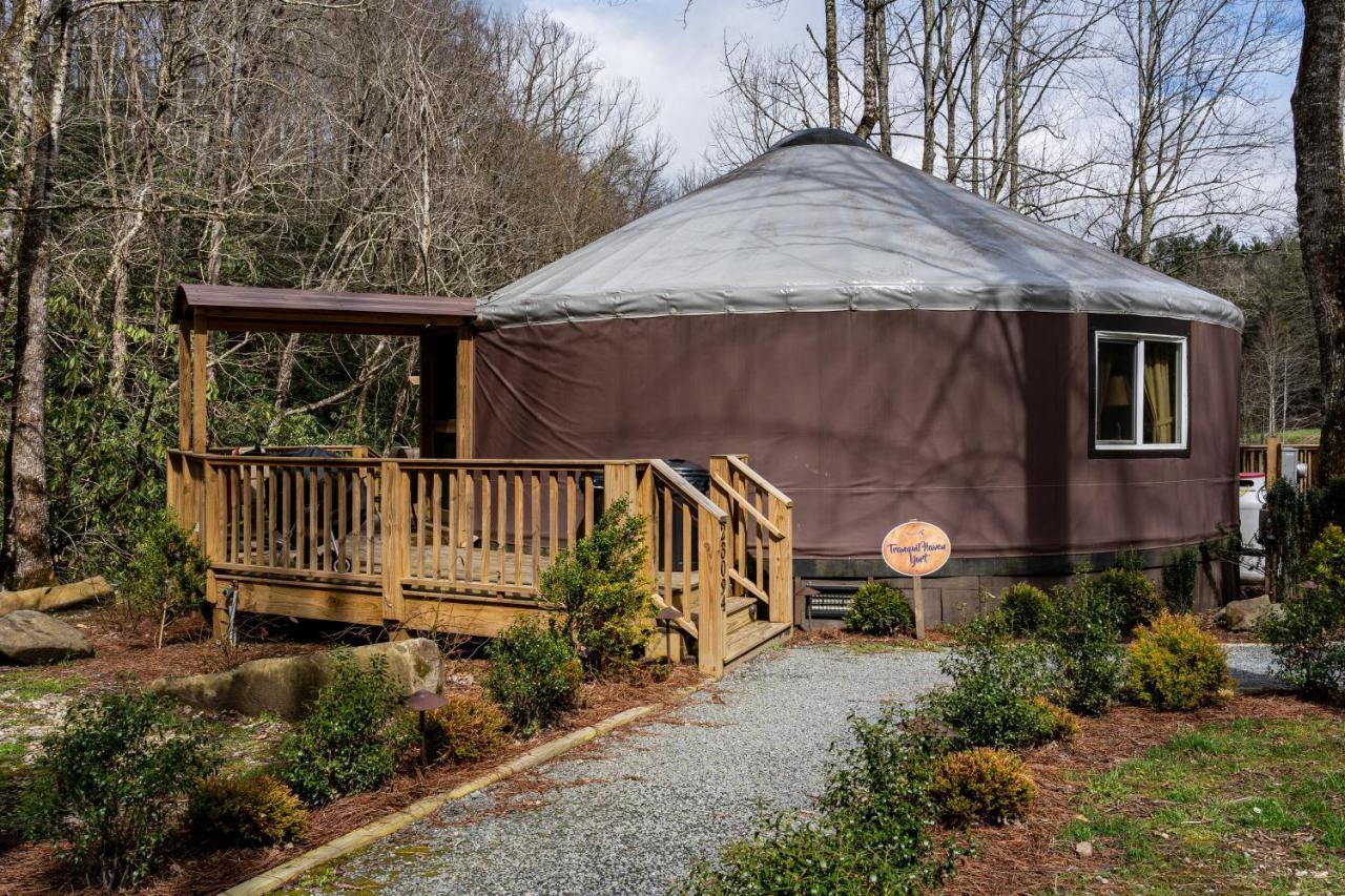 Tranquil Haven Luxy Yurt - Creekside Glamping With Private Hot Tub Villa Topton Kültér fotó